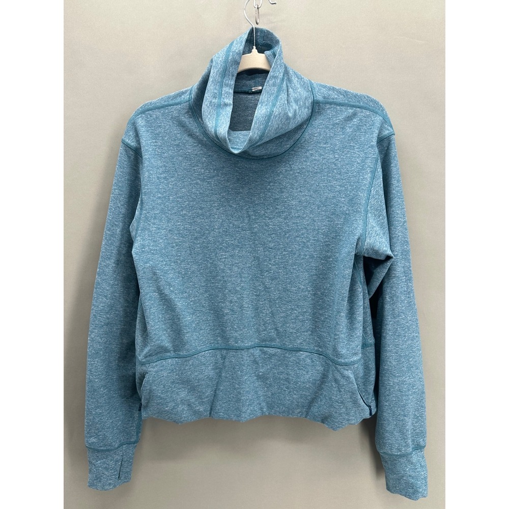 Lululemon Ready to Rulu Pullover Teal Blue Funnel Neck Size 6 Athleisure Workout - Picture 3 of 8